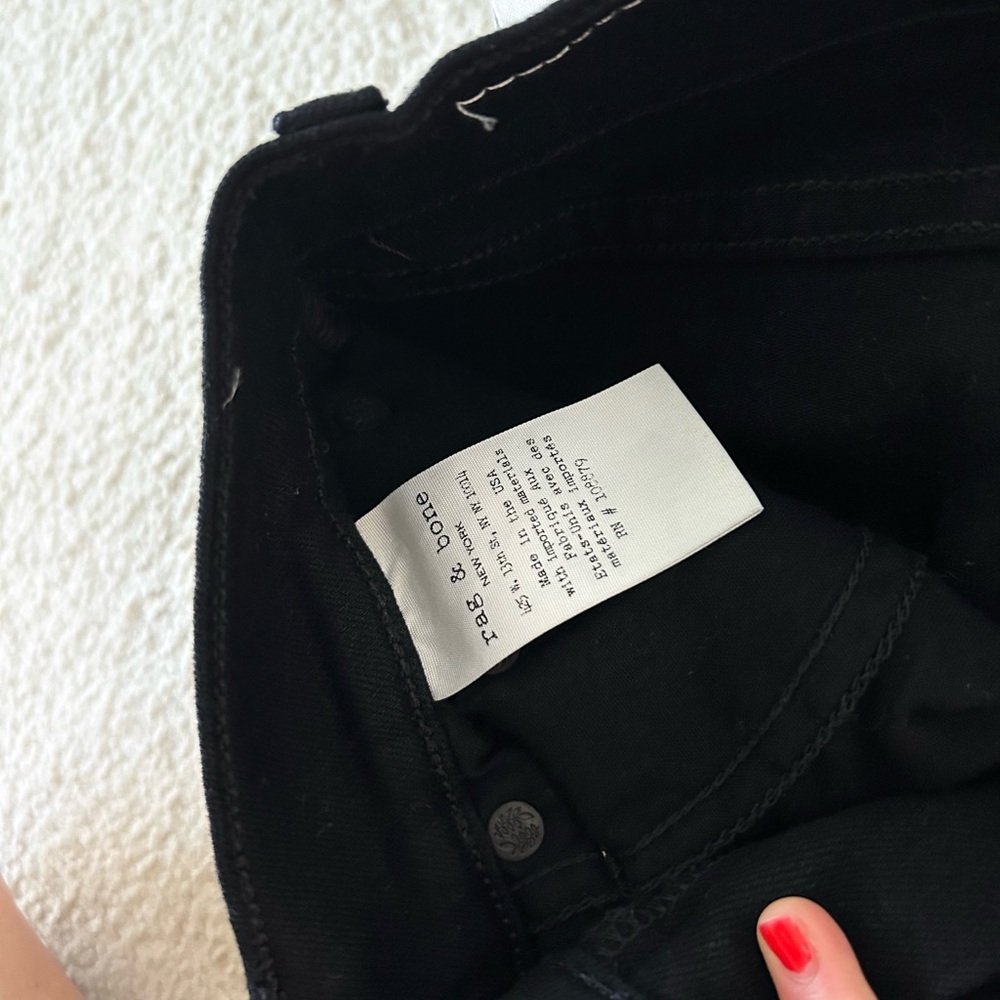 rag & bone Black mason Slim Fit raw hem jeans - Picture 5 of 6